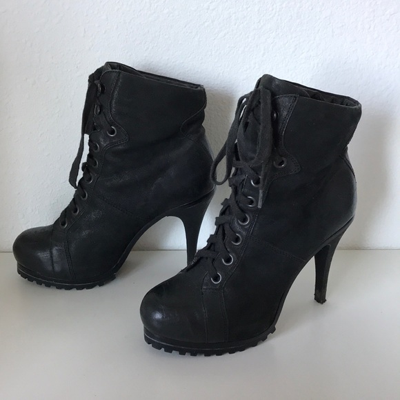 ASH lace up high heeled combat style boots - Picture 4 of 11